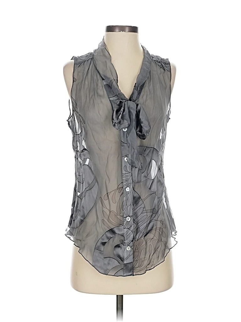 Pre-owned Hale Bob Sleeveless Blouse In Gray