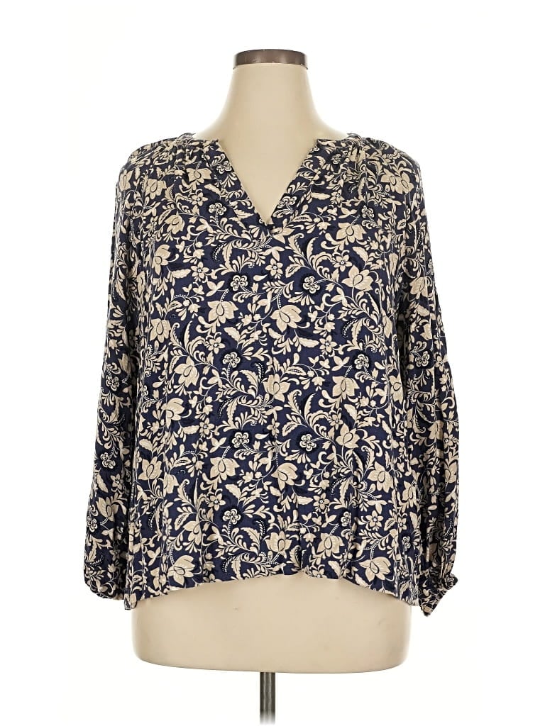 Pre-owned Old Navy 3/4 Sleeve Blouse In Blue