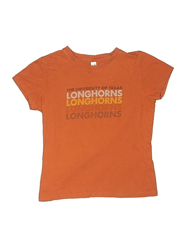 Pre-owned Anvil Kids' Short Sleeve Top Orange Crew Neck Tops