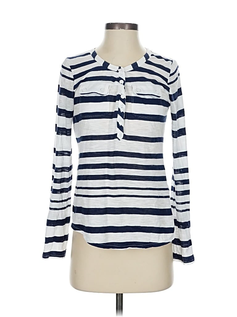 Pre-owned Lucky Brand Long Sleeve Henley Shirt In Blue