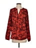 MICHAEL Michael Kors 100% Polyester Animal Print Red Long Sleeve Blouse Size S - photo 1
