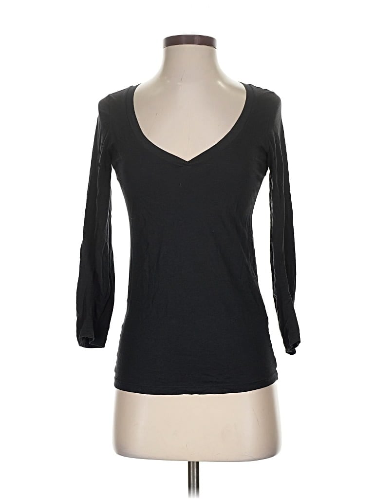 Pre-owned Theory 3/4 Sleeve Top Black Sweetheart Neckline Tops