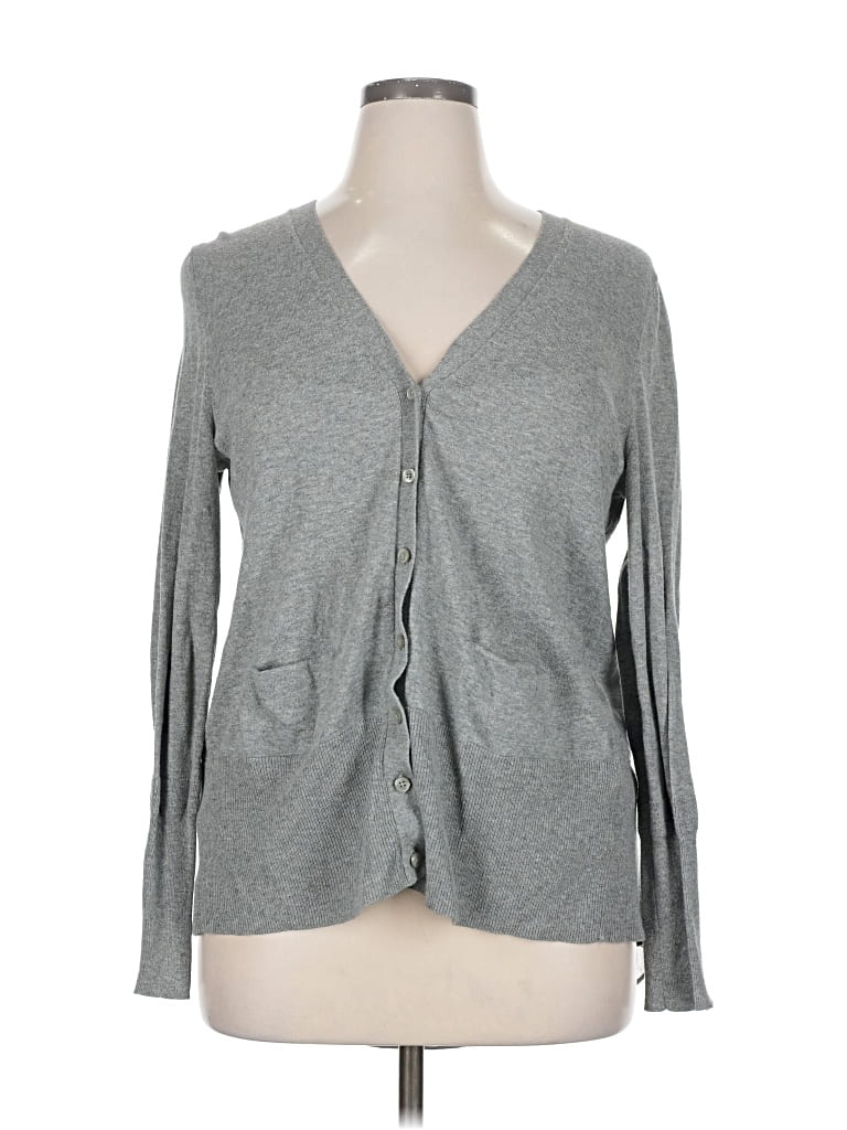 Pre-owned Simply Vera Vera Wang Cardigan Sweater In Gray