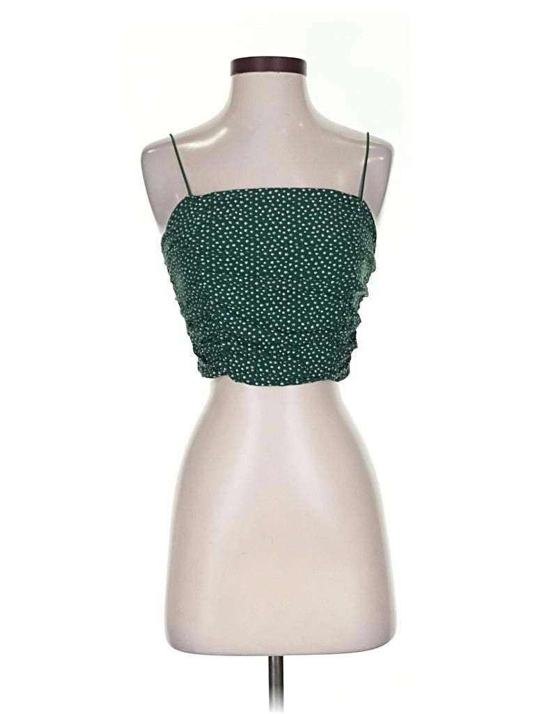 Pre-owned La Hearts Sleeveless Top Green Strapless Neckline Tops