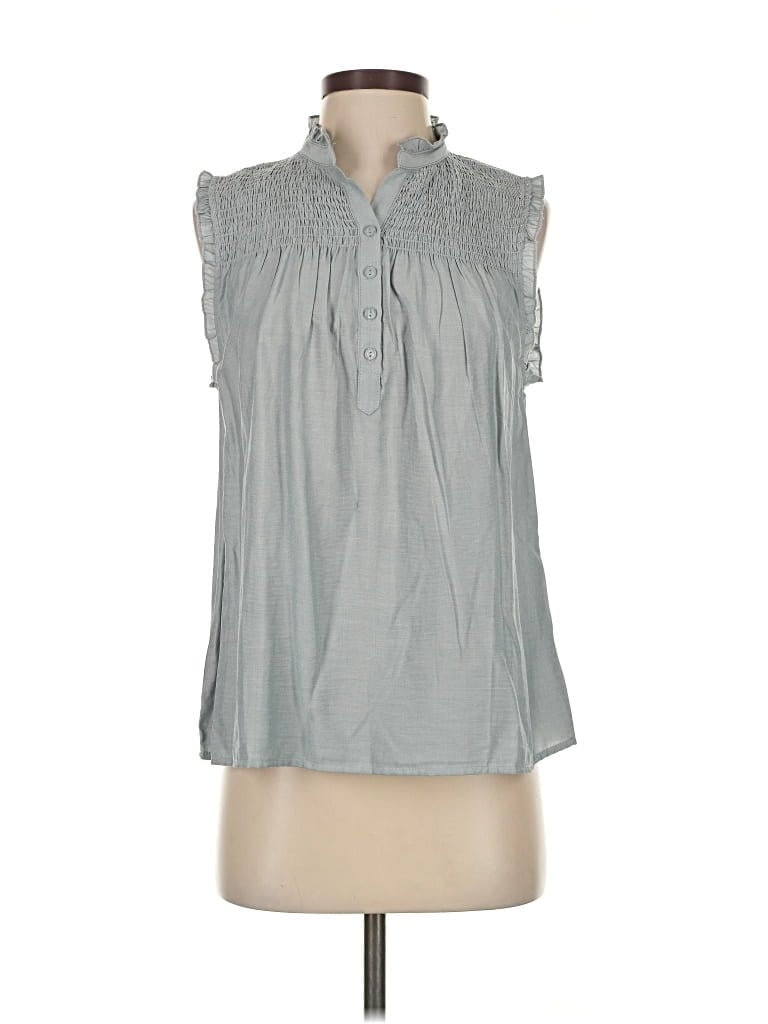 Pre-owned Flawless Sleeveless Blouse In Gray