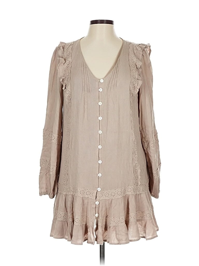 Pre-owned Listicle Casual Dress In Brown