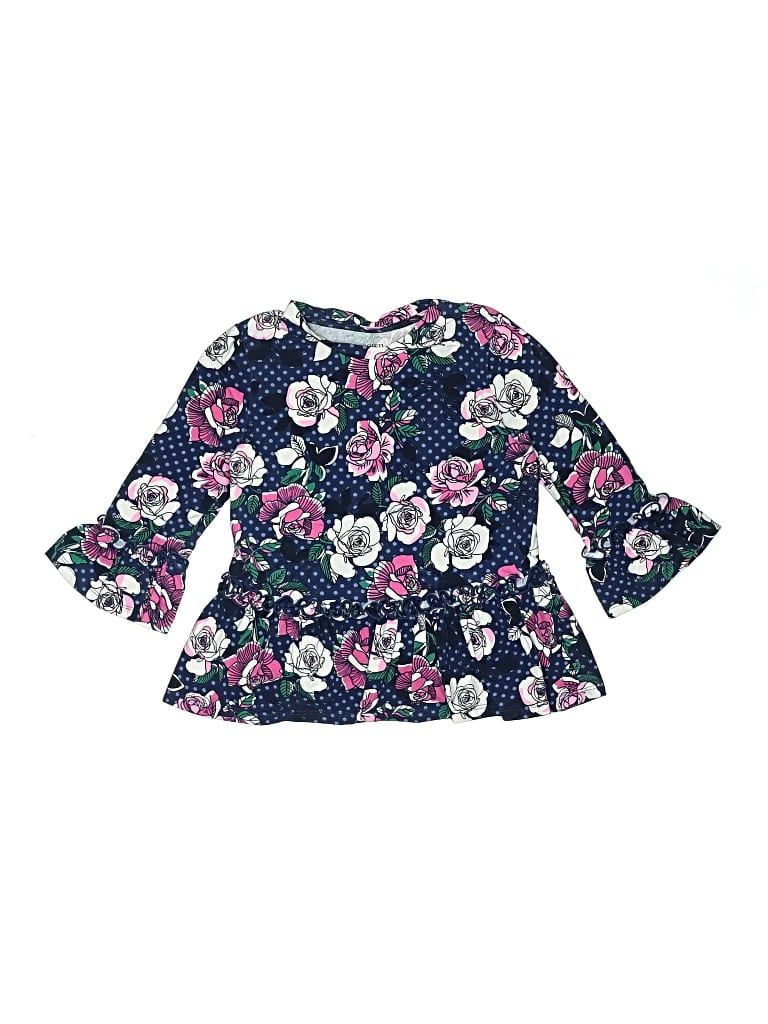 CROWN & IVY Pre-owned Kids' 3/4 Sleeve Blouse In Blue