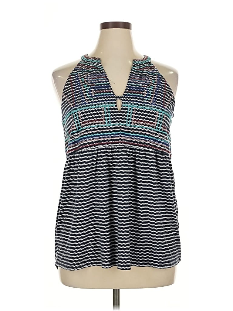 Pre-owned Thml Sleeveless Top Blue Collared Neckline Tops