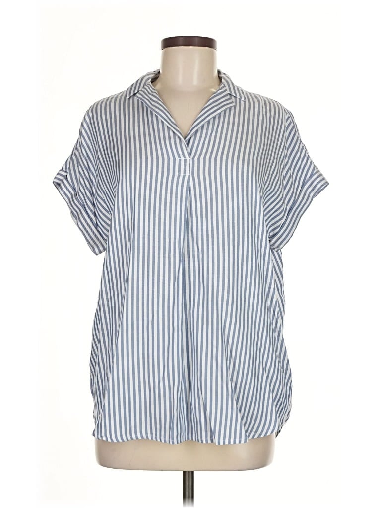 Pre-owned Beachlunchlounge Short Sleeve Blouse In Blue