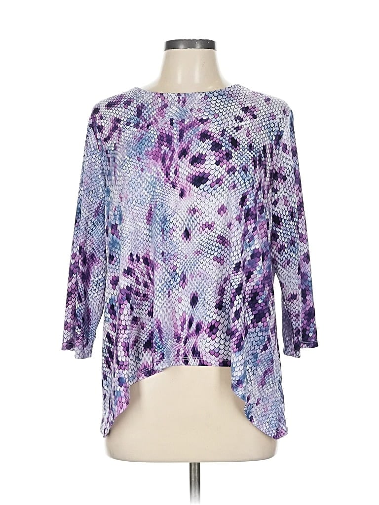 Pre-owned Alfred Dunner 3/4 Sleeve Blouse In Purple
