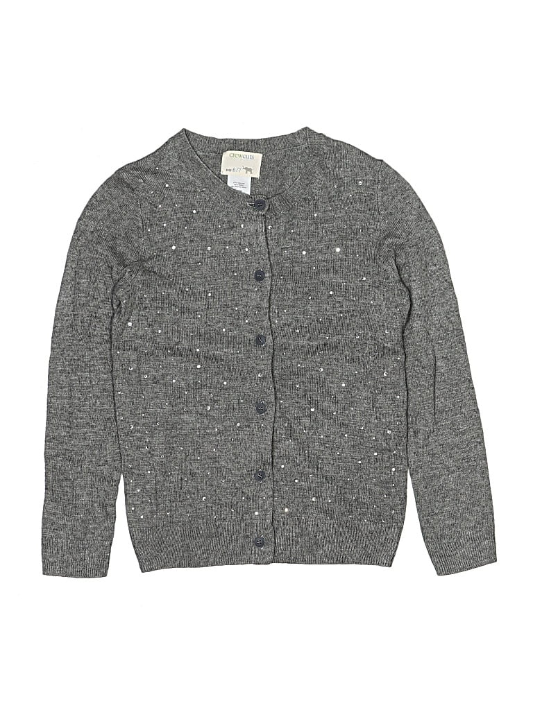 Pre-owned Crewcuts Kids' Cardigan Sweater In Gray