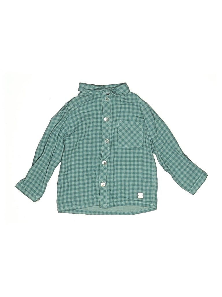 Pre-owned Assorted Brands Kids' Long Sleeve Button Down Shirt In Blue