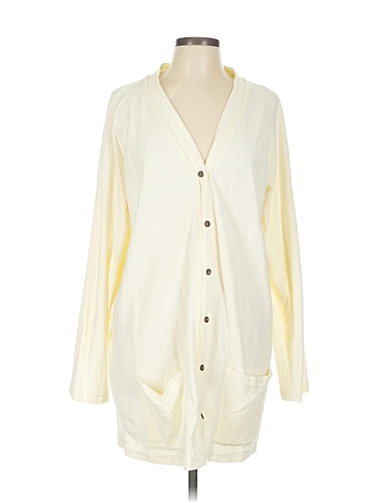 Pre-owned Fp Beach Cardigan Sweater In Yellow