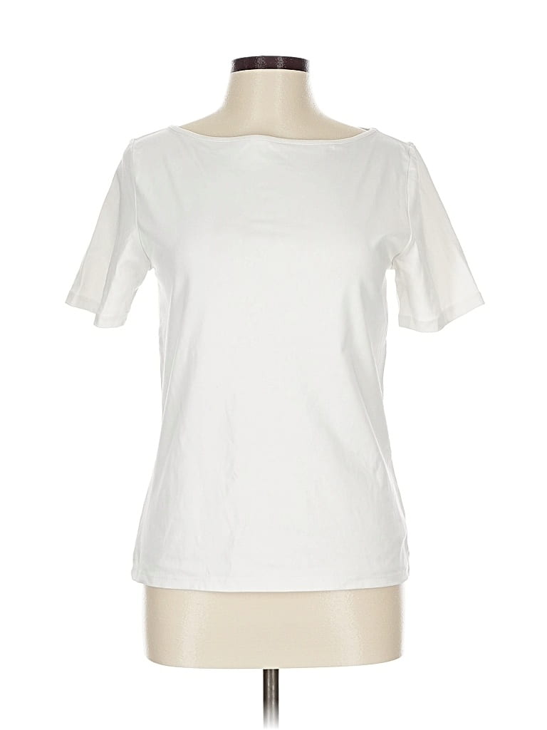 Pre-owned Ann Taylor Factory Short Sleeve T-shirt In White