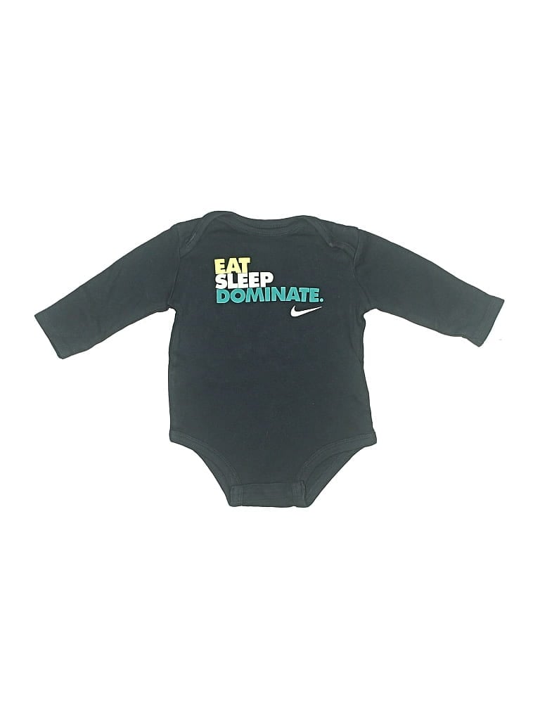 Pre-owned Nike Babies' Long Sleeve Onesie In Black