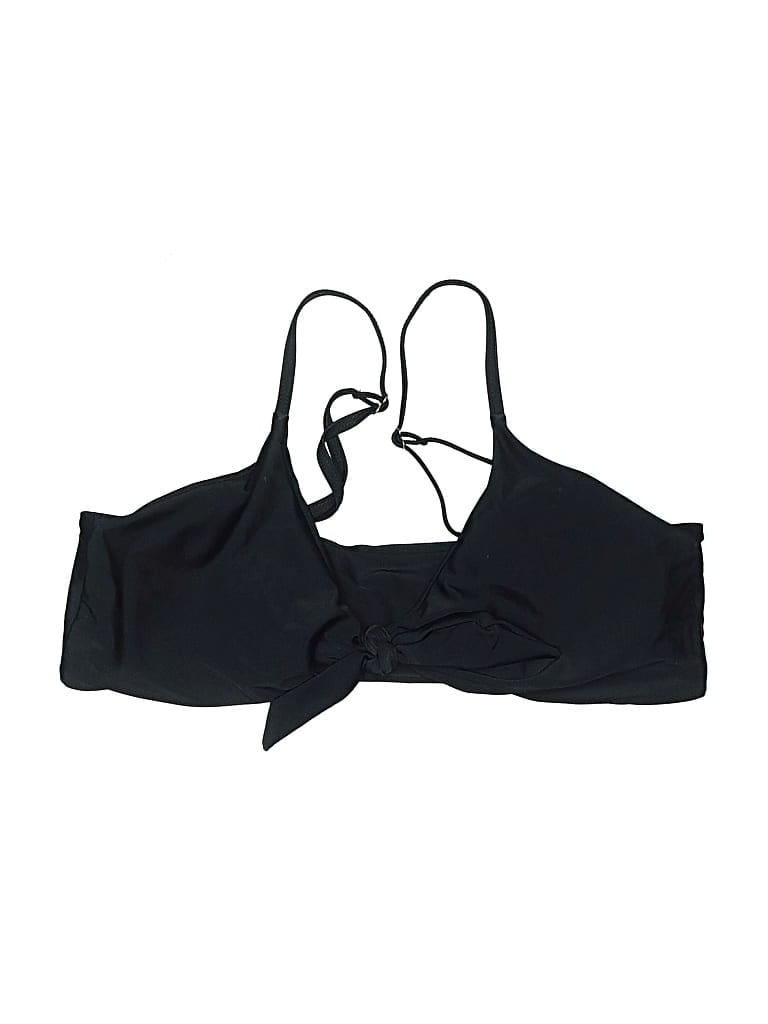Pre-owned Blooming Jelly Swimsuit Top Black Solid Pattern Swimwear