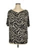 MICHAEL Michael Kors Animal Print Black Short Sleeve Blouse Size 1X - photo 1