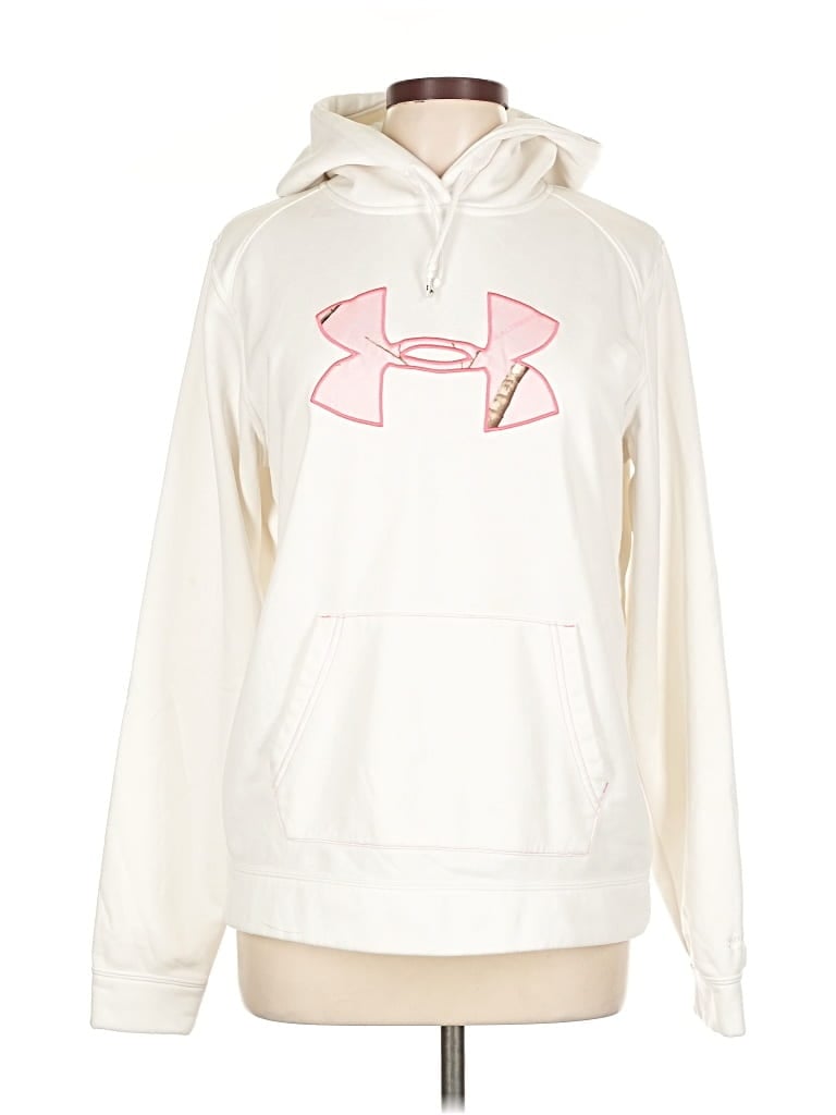 Pre-owned Under Armour Pullover Hoodie In White