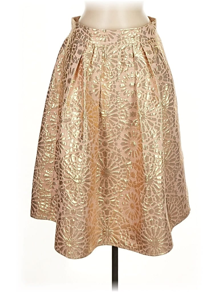 Pre-owned Eva Mendes By New York & Company Formal Skirt In Gold