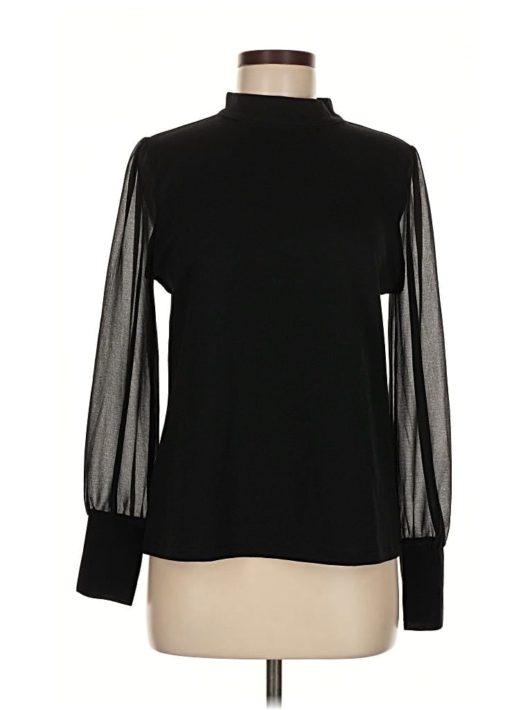 Pre-owned Ann Taylor Long Sleeve Blouse In Black