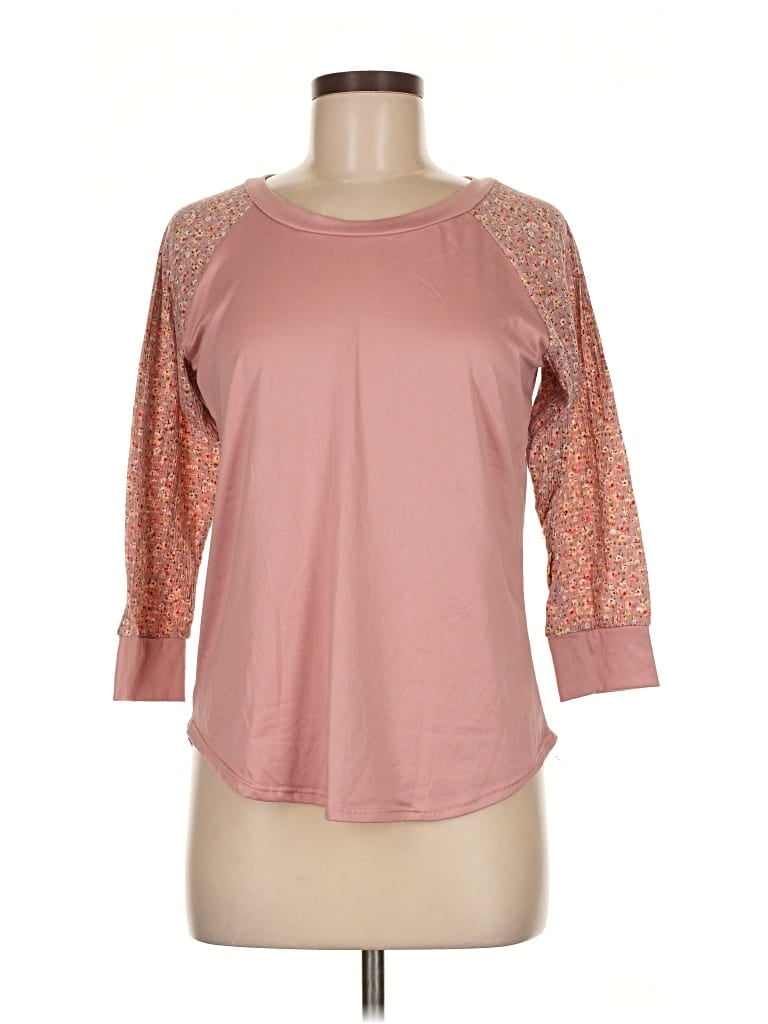 Pre-owned Acting Pro 3/4 Sleeve Top Pink Crew Neck Tops