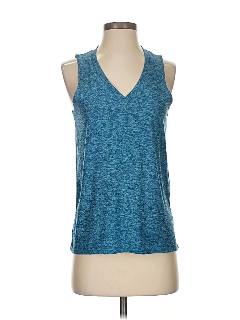 Pre-owned Beyond Yoga Tank Top Blue Plunge Neckline Tops