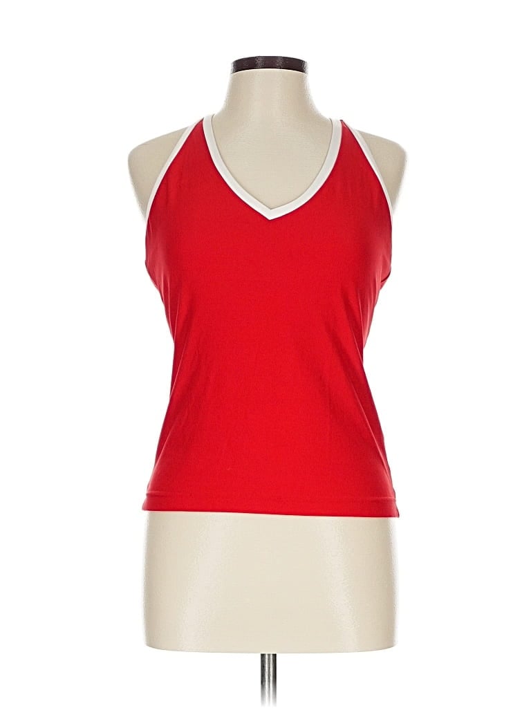 Pre-owned Nike Tank Top Red Halter Neckline Tops