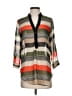 BCX 100% Polyester Stripes Gray Tan 3/4 Sleeve Blouse Size S - photo 1