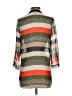 BCX 100% Polyester Stripes Gray Tan 3/4 Sleeve Blouse Size S - photo 2