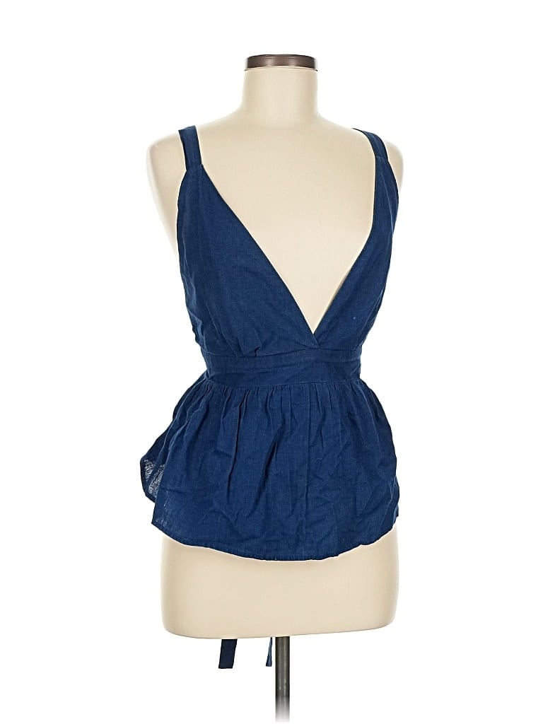 Pre-owned Free People Sleeveless Blouse In Blue