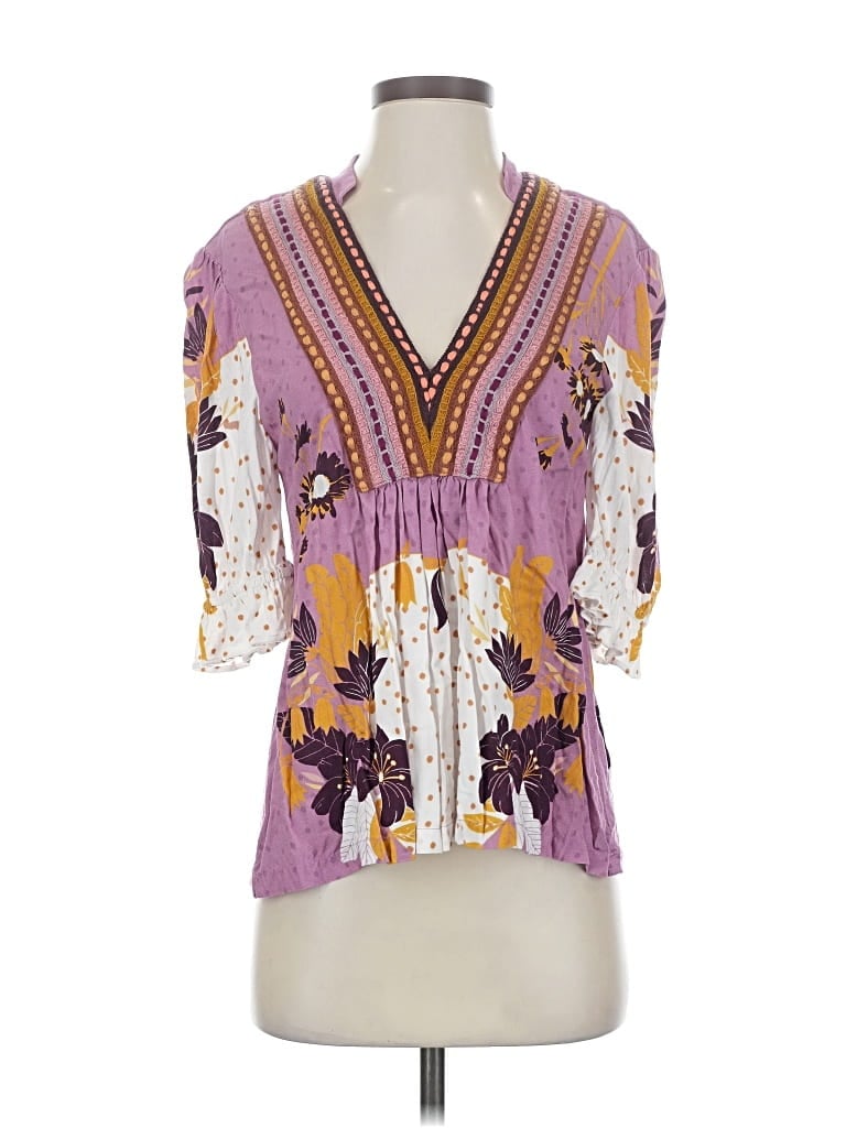 Pre-owned Blank London 3/4 Sleeve Blouse In Purple