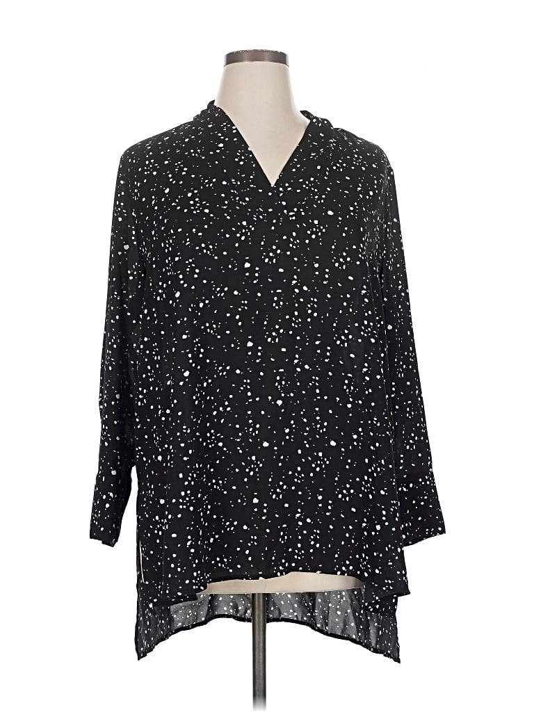 Pre-owned Terra & Sky 3/4 Sleeve Blouse In Black
