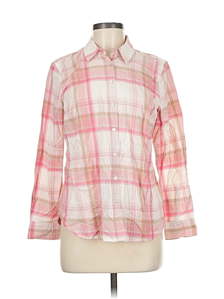 Talbots Long Sleeve Button Down Shirt In Neutral