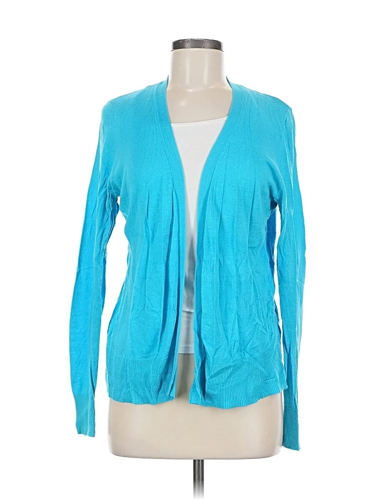 Pre-owned Ann Taylor Factory Cardigan Sweater In Blue