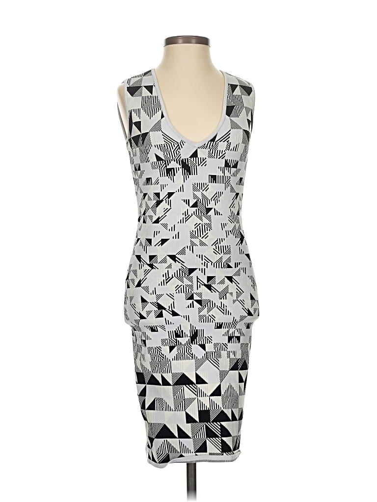 Pre-owned Bcbgmaxazria Cocktail Dress In Silver