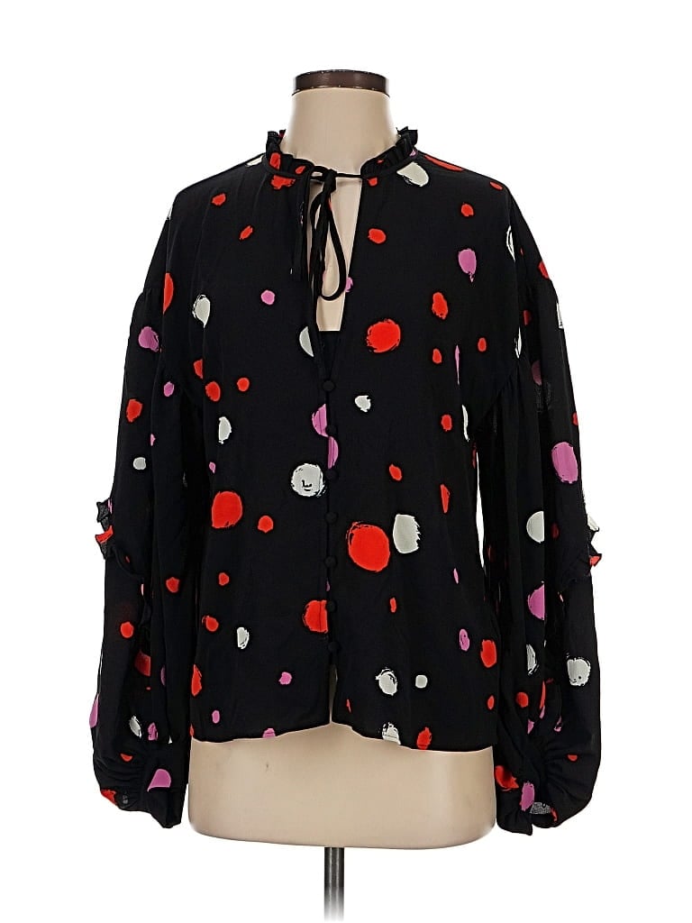 Pre-owned Ted Baker Long Sleeve Blouse In Black