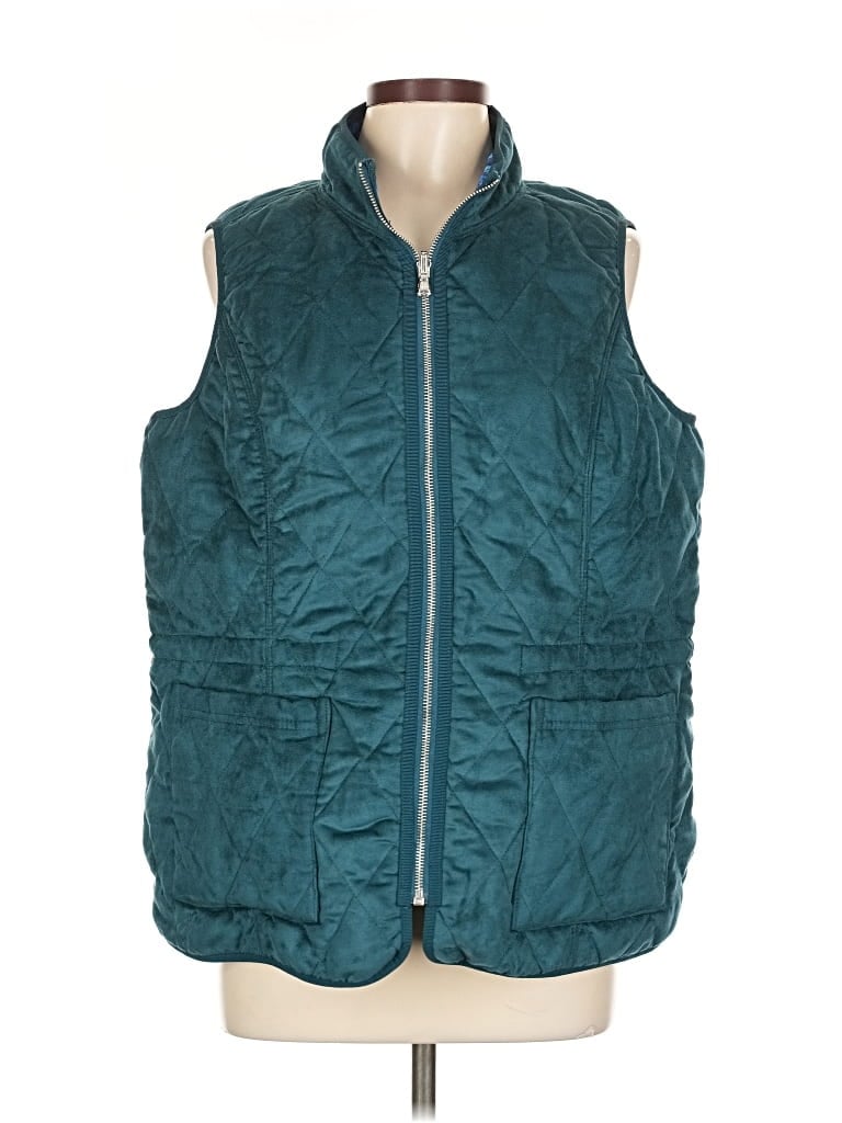 Pre-owned Isaac Mizrahi Live Vest In Blue