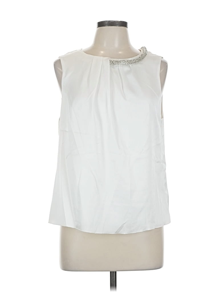 Pre-owned Milly Sleeveless Blouse In White