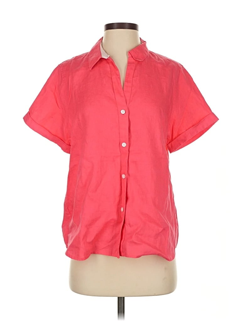 Pre-owned Tommy Bahama Short Sleeve Blouse In Red