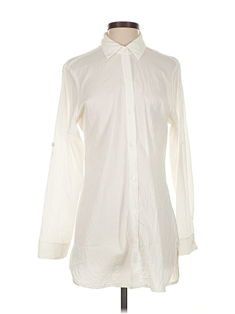 Pre-owned Tommy Bahama Long Sleeve Blouse In White