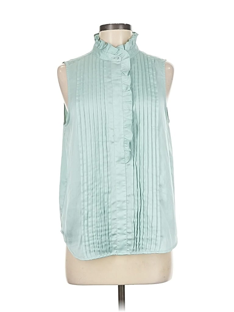 Pre-owned Ann Taylor Sleeveless Blouse In Blue