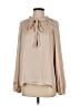 Current Air 100% Polyester Solid Tan Long Sleeve Blouse Size S - photo 1