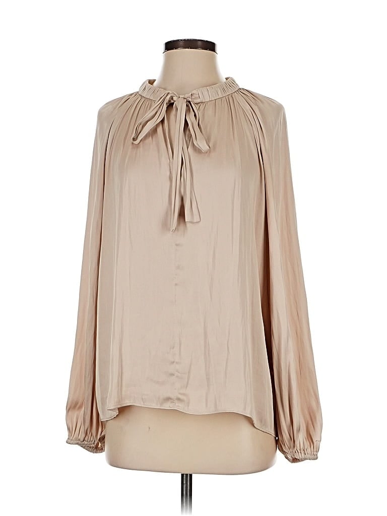 Pre-owned Current Air Long Sleeve Blouse In Brown