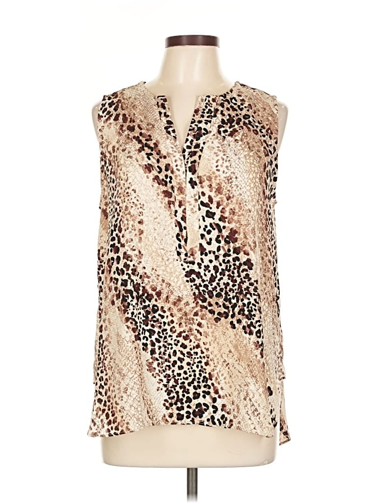 Pre-owned Dana Buchman Sleeveless Blouse In Brown