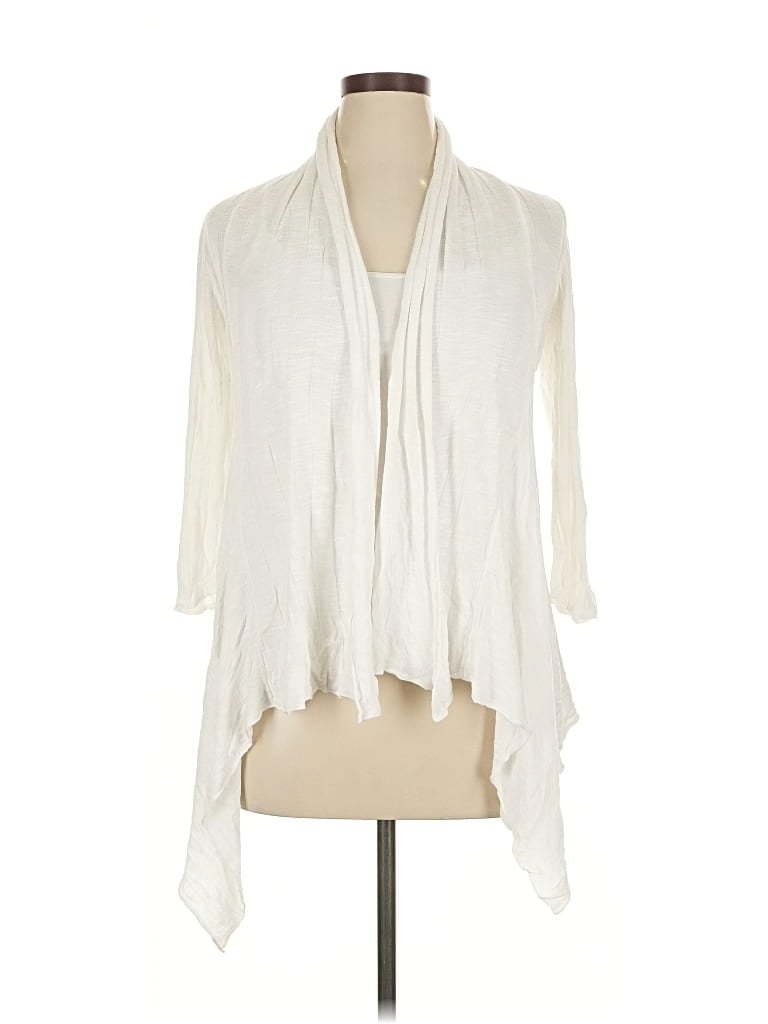 Pre-owned Inc International Concepts Cardigan Sweater In White