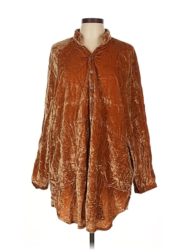 Pre-owned We The Free Long Sleeve Blouse In Brown