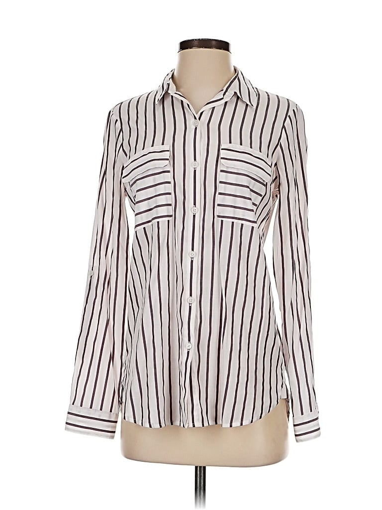 Pre-owned Express Long Sleeve Blouse In White