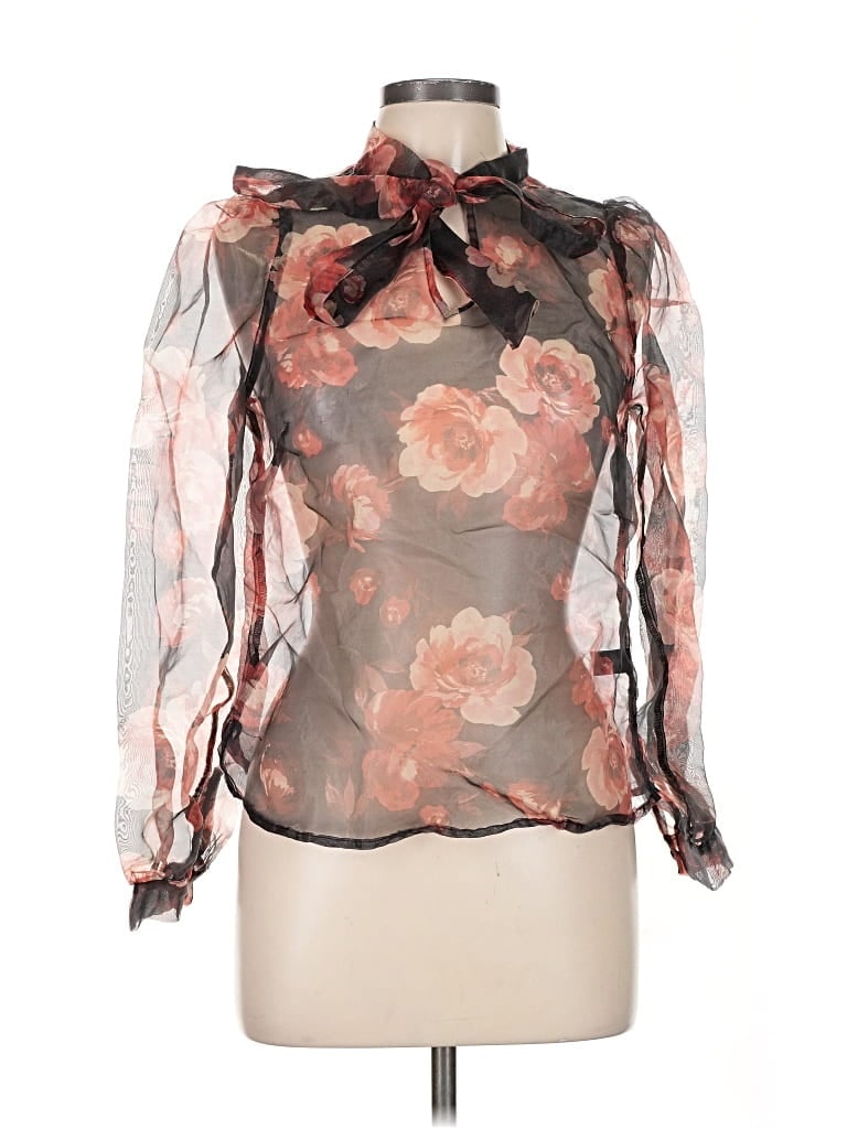 Pre-owned Assorted Brands Long Sleeve Blouse In Black