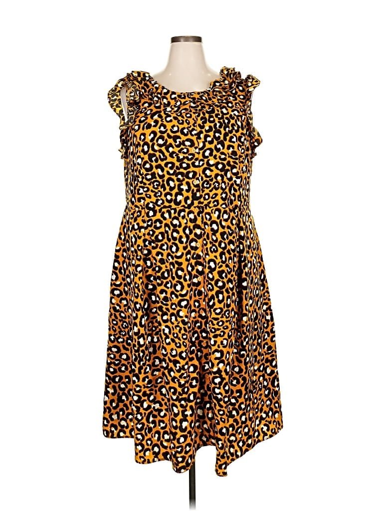 Pre-owned Who What Wear Casual Dress In Orange