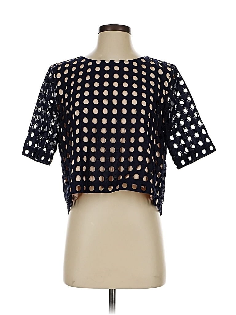Pre-owned Ann Taylor Short Sleeve Blouse In Black